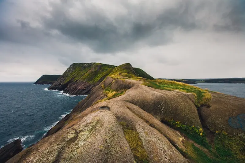 Promontoire escarpé et océan sur la côte du nord-est de l'Avalon